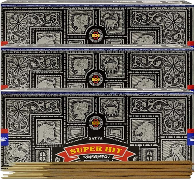 Super Hit Incense Sticks 100g and Holder Bundle - Pack of 3 (Approx 300 Sticks)