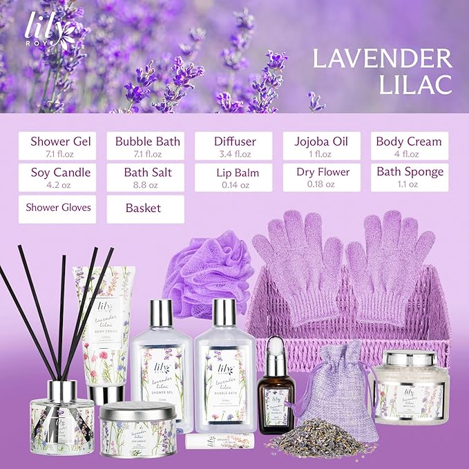 Christmas Gift Basket Set for Women - Ultimate 14-Piece Bath & Body Gift Set, Spa Gift Basket, Bath Collection | Birthday Gift, Mothers Day Gifts for Mom, Perfect Present for Her & Mom All Occasions