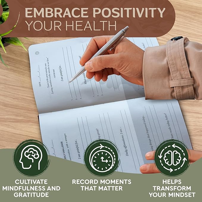 Gratitude Journal for Women and Men - With Writing Prompts for Self Care, Improvement and Manifestation - Daily Wellness and Guided Mental Health - 5 Minutes a Day - Inspirational to Practice Self Love and Reflection