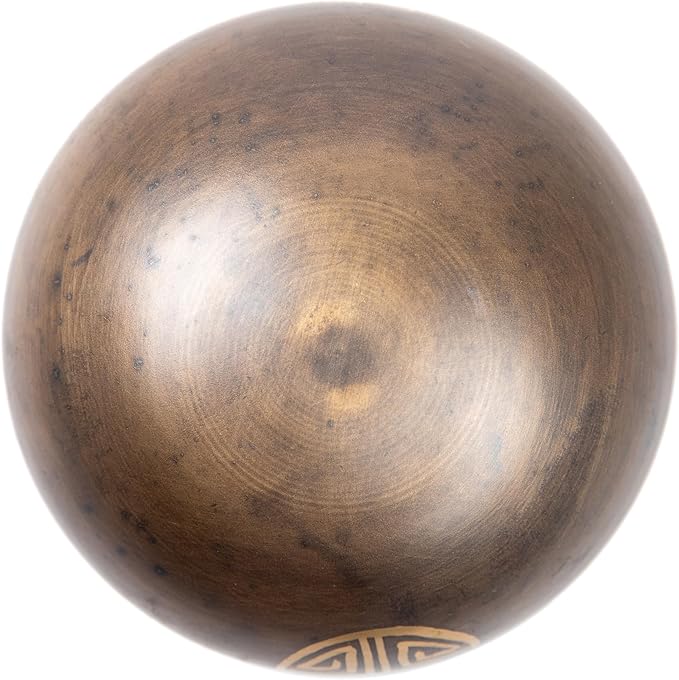 Tibetan Singing Bowl Set Brass - Master Healing Grade - Authentic Handcrafted Sound Bowl by Himalayan Bazaar (Black and Red)