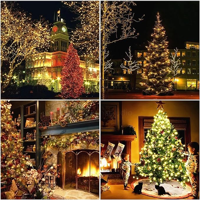 150-Count Warm White LED Mini Christmas String Lights, 50 Ft Brown Wire, UL Certified Connectable, Xmas Lights Outdoor or Indoor