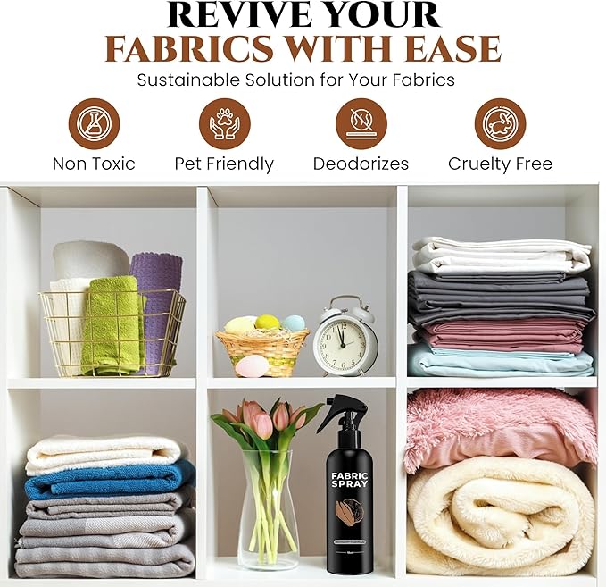 605Products Linen & Fabric Spray - Home Fragrance Freshener for Bedding & Laundry, Natural Deodorizer with Essential Oils - Mahogany Teakwood (10oz)