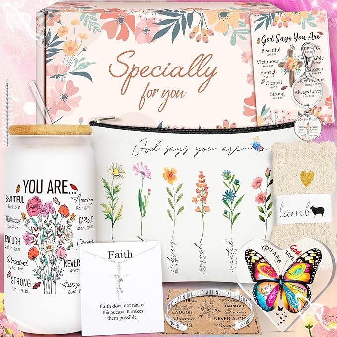 12PCS Christian Gifts for Women Faith,Inspirational Gifts for Women,Christian Birthday Gifts,Spiritual Religious Gifts, Get Well Soon Gifts for Mom,Friends,Sister,Wife,Girlfriends