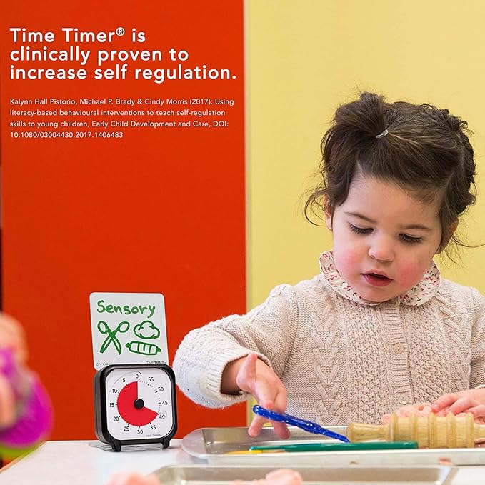 Time Timer 3 inch Visual Timer — 60 Minute Kids Desk Countdown Clock with Dry Erase Activity Card and Desktop App Access — for Kids Classroom, Homeschool Study Tool, Task Reminder, Home and Kitchen