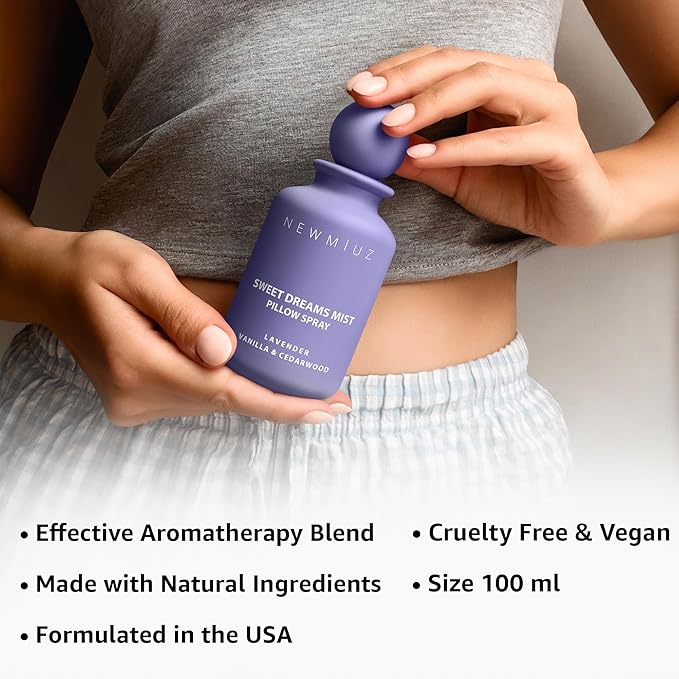 Sweet Dreams Sleep Pillow Spray Lavender Vanilla Cedarwood Essential Oils Aromatherapy Mist Calming Stress Relief Bedtime Shower Spray Self Care Gift