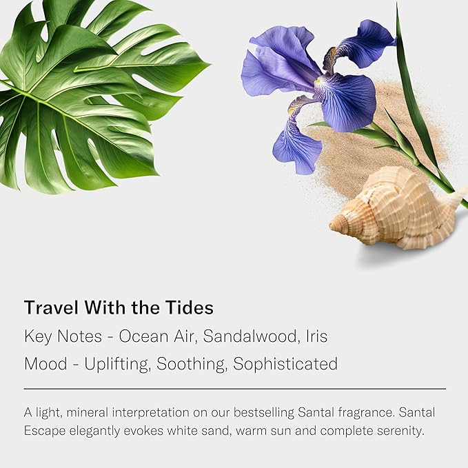 AromaTech Santal Escape Premium Aroma Oil β Uplifting & Sophisticated Home Fragrance with Notes of Sandalwood, Iris & Ocean Air for Scent Diffusers, Cold-Air and UltraSonic Scent Machines β 60 mL