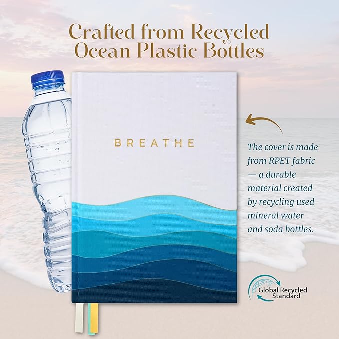 90-Day Guided Mental Health Journal for Anxiety, Mindfulness & Emotional Wellness โ Eco-Friendly Cover Made from Recycled Ocean Plastic โ Daily Prompts for Self-Care, Self-Reflection, Calm, Stress Relief & Inner Strength