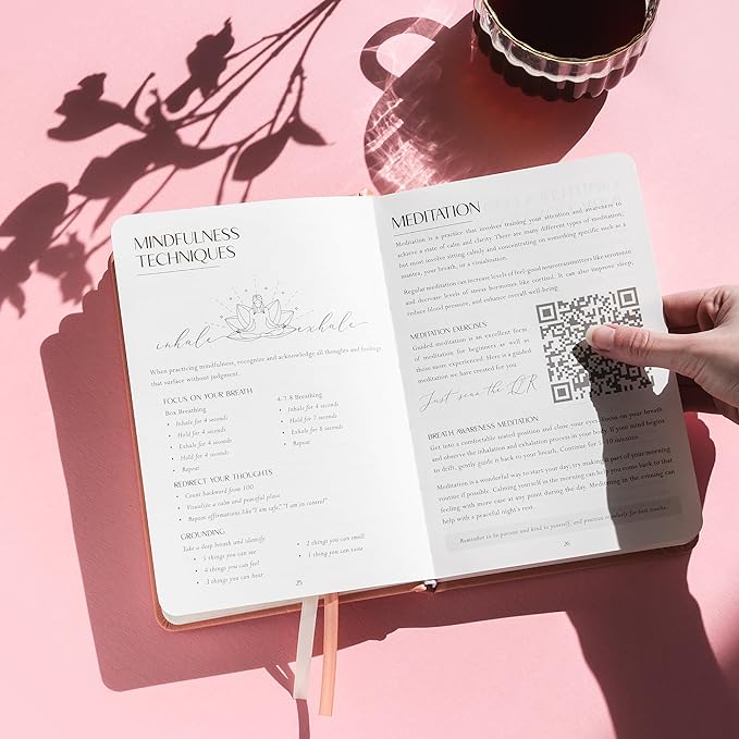 FINDING BALANCE Mental Health Journal β 6-Month Daily Journal with Prompts for Mindfulness, Self-Care & Healing β Anxiety & Depression Relief β Hardcover