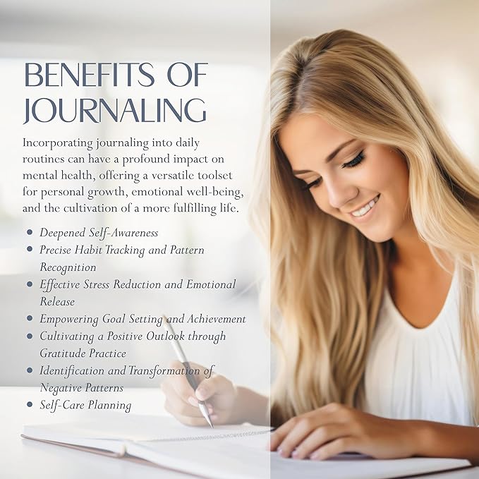 FINDING BALANCE Mental Health Journal β 6-Month Daily Journal with Prompts for Mindfulness, Self-Care & Healing β Anxiety & Depression Relief β Blue Hardcover