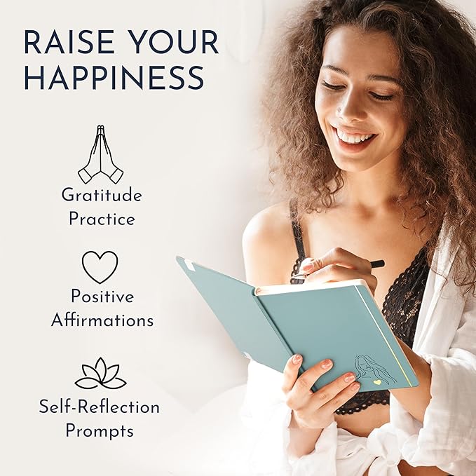 RYVE Daily Gratitude Journal for Women, 6-Month Guided Positivity & Wellness Journal with Prompts, Affirmations, Mindfulness, For Self-Reflection & Manifestation