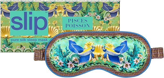 slip Pure Silk Sleep Mask - 100% Pure 22 Momme Mulberry Silk Eye Mask - Comfortable Sleeping Mask with Elastic Band, Zodiac Collection: Pisces