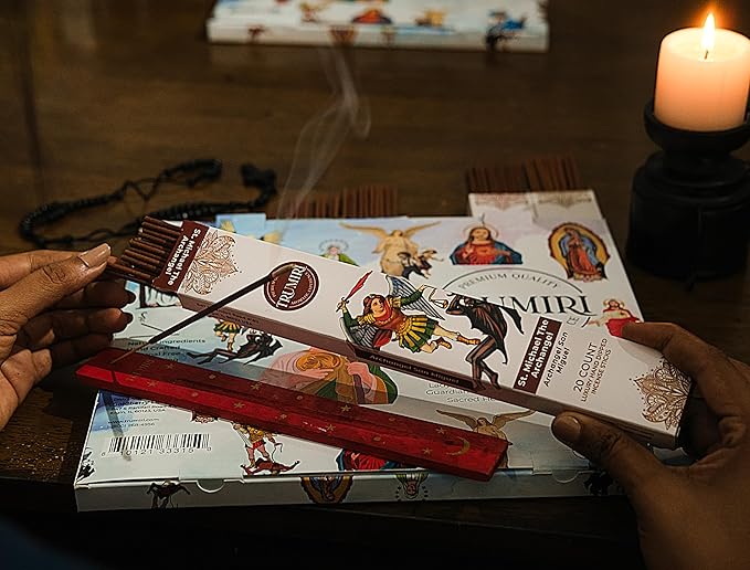 Prayer Incense Sticks - 120 Insence-Sticks (20 Insense x 6 Incents) Catholic Church Spiritual Incienso for Jesus Guardian Angel St Michael Archangel San Miguel Arcangel Judas Religious Gifts + Holder