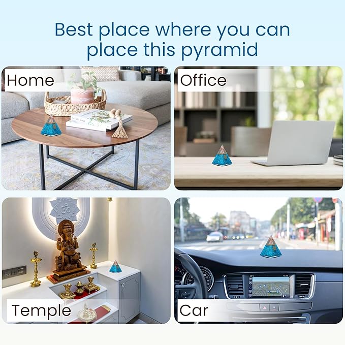 Orgone Aquamarine Pyramid – Handcrafted Healing Crystal for Positivity, Courage, Meditation, Yoga, Reiki & Chakra Balancing