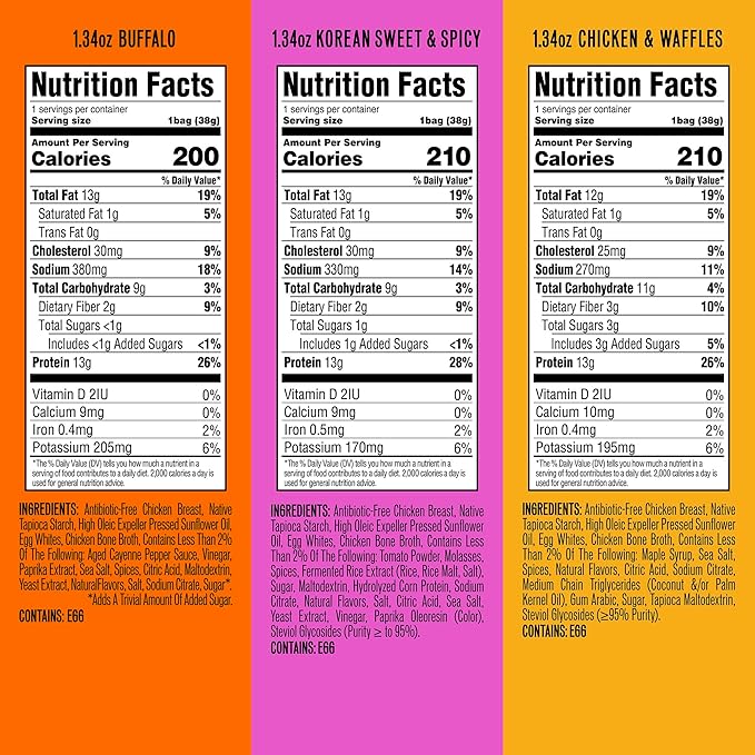 WILDE Protein Chips Variety Pack, High Protein Snacks for Adults, Keto Chips, Gluten Free, Low Carb Snack Box Made with Real Ingredients 1.34oz Bags, Pack of 12