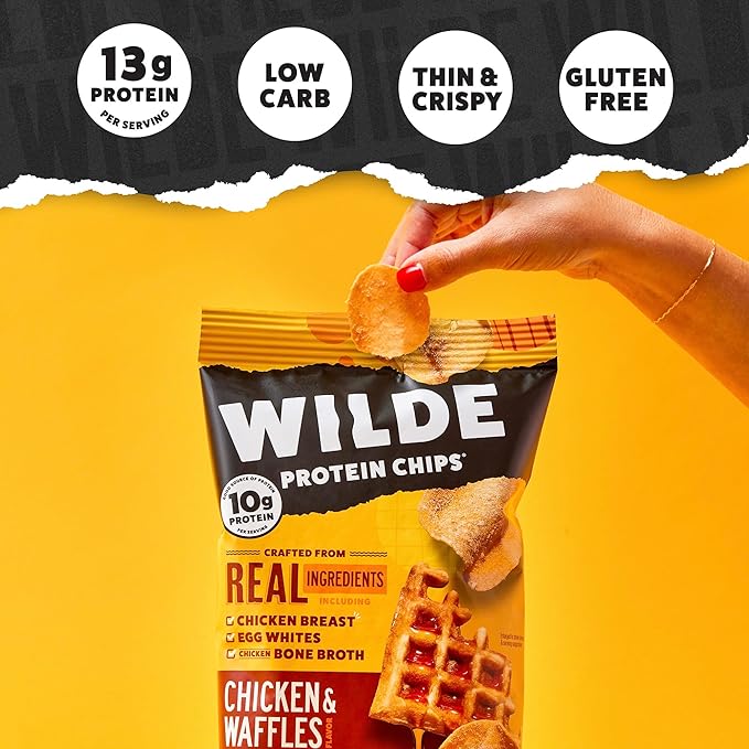 WILDE Protein Chips Variety Pack, High Protein Snacks for Adults, Keto Chips, Gluten Free, Low Carb Snack Box Made with Real Ingredients 1.34oz Bags, Pack of 12