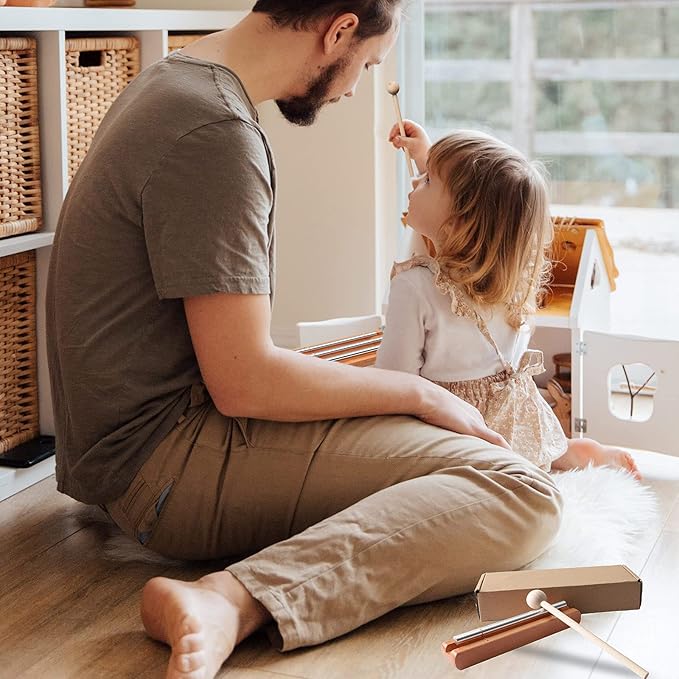 Energy Chimes Percussion Hand Bells: Solo Tone Chime Music Instrument with Mallet for Yoga Meditation Sound Healing Teachers' Classroom Tools