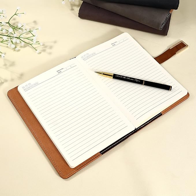 Fanery Sue Refillable Adventure Travel Journal For Women & Men Faux Leather Hardcover A5 Travel Notebook College Ruled 200 Lined Pages Lay-Flat Diary With Pen & Magnetic Buckle(Adventure - Brown)