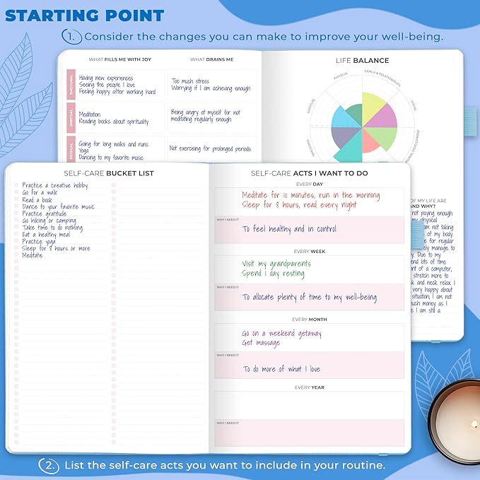 Clever Fox Self-Care Journal – Wellness & Daily Reflection Notebook – Mental Health & Personal Development – Self-Care, Meditation & Mood Journal for Women & Men – Large (Periwinkle)