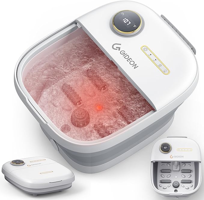 GIDEON Foot Spa Massager & Heated Foot Bath, Luxury Therapeutic Massager with Lights and Bubbles