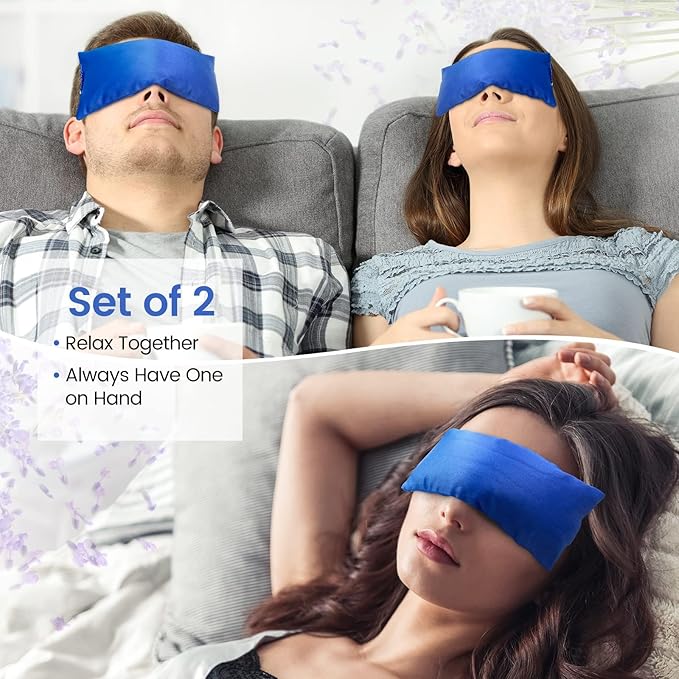 SuzziPad Lavender Eye Pillows for Relaxation with Aromatherapy, Weighted Eye Mask for Sleeping, Meditation, Hot & Cold Eye Compress for Dry Eyes, Relaxation Options for Women, Yoga Eye Pillow, 4 Pack