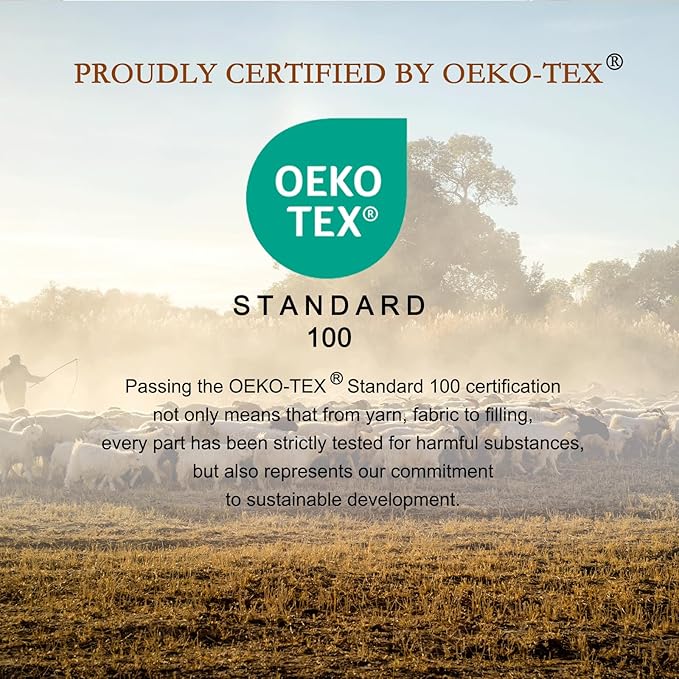 YOUR MOON Organic Wool Pillow King Size Set of 2, Soft Support Bed Pillows for Sleeping, Luxury Down Alternative Pillow for Side & Back Sleepers, 100% Cotton Cover, Natural Wool Filling (Off White)