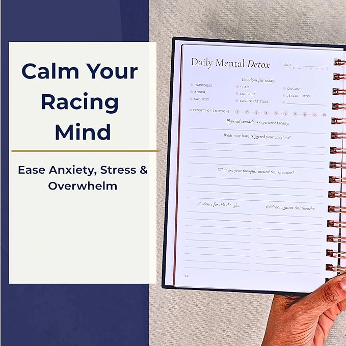 Mental Health Journal - Guided Gratitude & Mindfulness Journal for Men and Women with Prompts for Stress Relief and Daily Reflection - Best for Guided Transformation, Anxiety & Mood Tracker - Echo & Odyssey