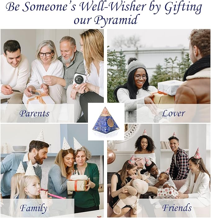 Orgone Pyramid of Success – Lapis Lazuli Orgonite for Honesty, Self-Awareness, Chakra Balancing, Meditation, Reiki Healing, EMF Protection & Positive Energy Enhancement