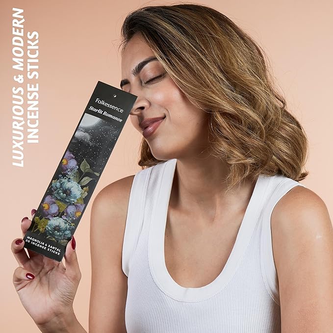 Folkulture Incense Sticks for Home | Set of 6 (120 Non Toxic Sticks) with 45 Mins Burn Time | Honey Nectar, Sweet Pea, Mangolia, Rose Incenses, Oud Inscents | Organic Incents for Relaxation