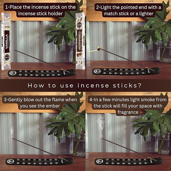 Trumiri Incense Sticks - Combo Pack of 40 Insence-Sticks - 20 Vanilla + 20 Cinnamon - Insenses - Insents - Incents - Inscense - Incence - Incienso - All Natural Incense Sticks