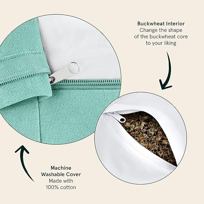 Retrospec Sedona Zafu Meditation Cushion Filled w/Buckwheat Hulls - Yoga Pillow for Meditation Practices - Machine Washable 100% Cotton Cover & Durable Carry Handle, Round