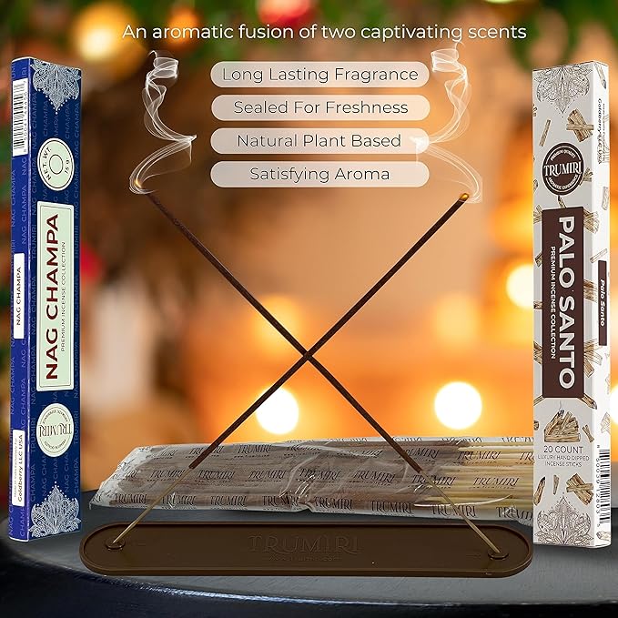 Trumiri Incense Sticks - Combo Pack of 35 Insence-Sticks - 15 Nag Champa + 20 Palo Santo - Insenses - Insents - Incents - Inscense - Incence - Incienso - All Natural Incense Sticks