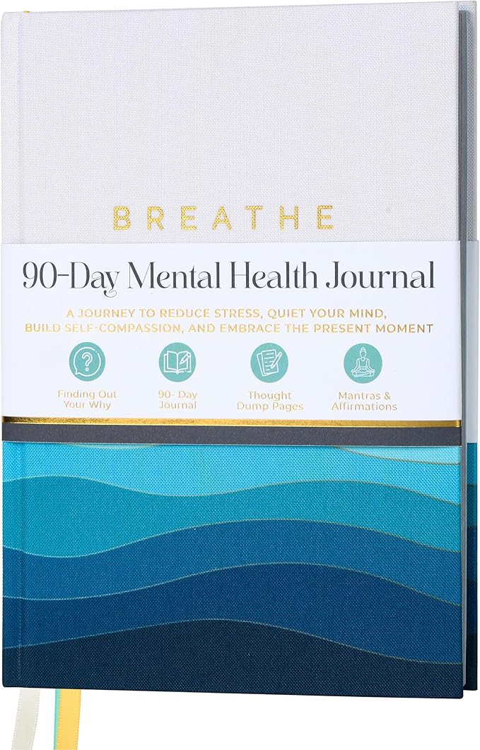 90-Day Guided Mental Health Journal for Anxiety, Mindfulness & Emotional Wellness โ Eco-Friendly Cover Made from Recycled Ocean Plastic โ Daily Prompts for Self-Care, Self-Reflection, Calm, Stress Relief & Inner Strength