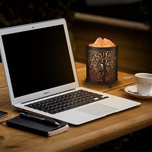 Zanflare Salt Lamp, Pink Salt Lamp, Salt Rock Lamp, Night Light in Fawn Design Metal Basket with Dimmer Switch, for Mother's Day, House Warming, Holiday Gift for Mom