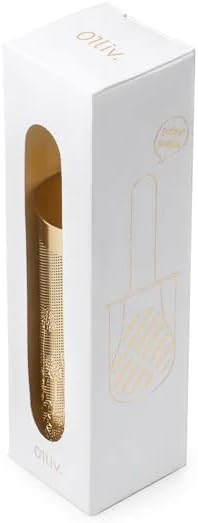 Stainless Steel Tea Infuser Stick with Scoop Lid for Loose Leaf Tea | Gold Reusable Tea Steeper Strainer, Long Handle Pipe Filter | Elegant Tea Accessory Gift for Tea Lovers