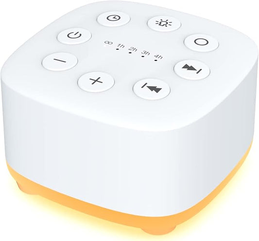 Meditation White Noise Sound Machine 30 Soothing Sounds with 32 Volume Control 12 Night Light 5 Timers Portable Sleep Machine for Travel Powered by AC or USB Sleep Therapy for Baby Kids Adults (White)