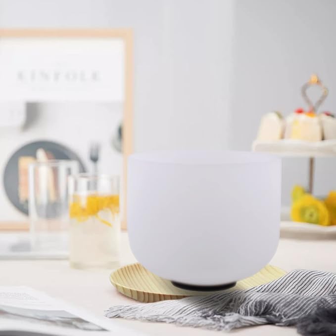 7inch 8inch 9inch Crystal singing bowls set sound bowl for healing Mindfulness, Meditation, Yoga, Spiritual and Body Healing Chakra Bowl (D note (Sacral), 9 inch)