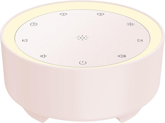 Kipcush Sound Machine & Night Light for Adults, Baby, Kids. White Noise Machine with 20 Soothing Sleep Sounds. Small Size & Portable Design for Bedroom, Office, Travel. Favorites Buttons, Timer（Pink）