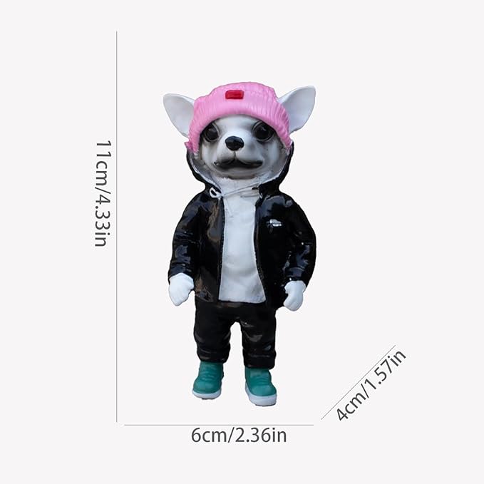 2025 Coolest Dog Sculpture for Home, Dog Statue Crafts Living Room Desktop Decorations,Handmade Casual Small Resin Animal Statue Ornament Home Decor Black