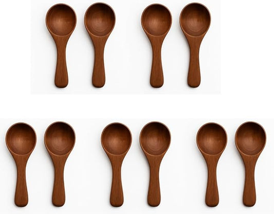 JapanBargain 1906, Wooden Tea Scoops - Matcha Scoop, Green Tea Spoon, Spices & Sugar Spoon, 10 Pack