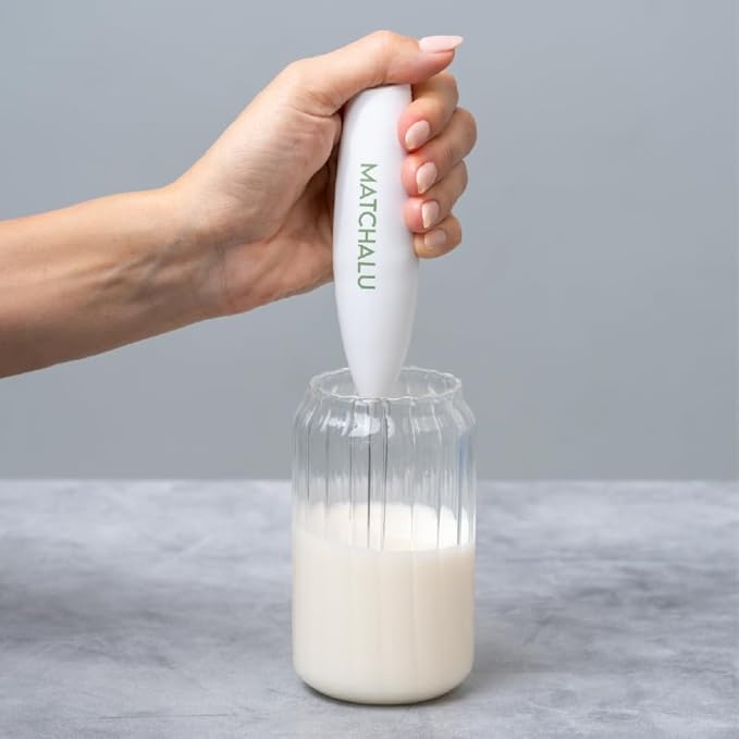 Matcha Whisk Set With Ceramic Matcha Bowl, Bamboo Whisk & Holder, Stainless Steel Spoon & Sifter, Glass Cup & Straw, Electric Frother, Storage Bag - Gift for Matcha Lovers (Premium 9-Piece Set White)