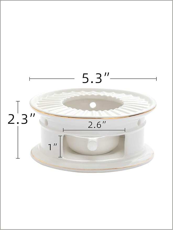 Teapot Warmers Ceramic Teapot Warmer Coffee and Milk Tea Warmer Tea Set(with Candle Hold)