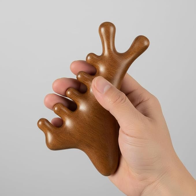 Manual Scalp Massagers, 3 Pack Wooden Head Scalp Massager Comb, Portable Massage Tool