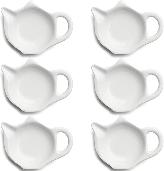 Tea Bag Holder for Used Tea Bag Teapot Shaped Tea Bag Coasters - Keep Your Tea Time Tidy and Organized with Tea Bag Saucers Set of 6