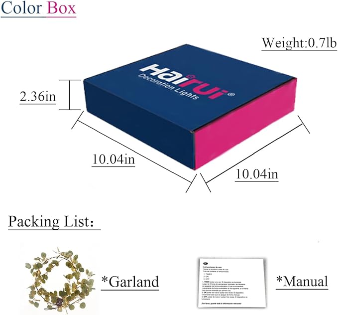 Hairui Lighted Artificial Eucalyptus Garland 6FT 96 LED Battery Operated Faux Vine Lights with Timer for Spring Wedding Backdrop Wall Decoration