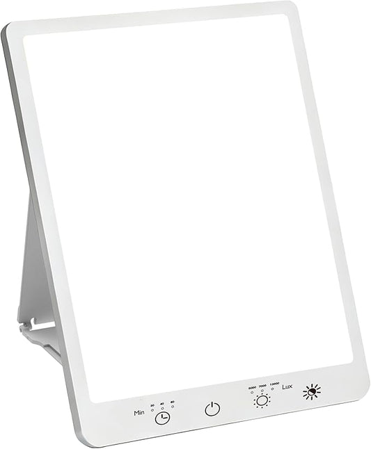 Light Therapy Lamp,10000 Lux UV-Free Full Spectrum Touch Control Daylight Lamp for Home & Office Use,3 Timing & 3 Mode Sunlight Lamp Settings with Memory
