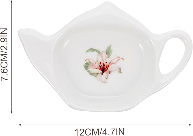 Ceramic Tea Bag Holder Tea Bag Coasters: 2Pack Teapot-Shaped Spoon Rests Tea Bag Storage Rack Classic Teabag Holder Saucer