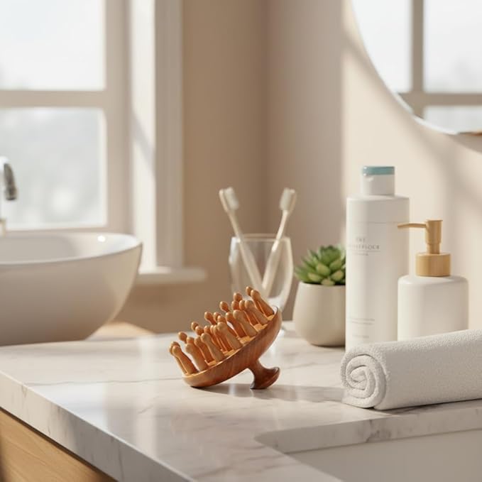 Manual Scalp Massagers, 3 Pack Wooden Head Scalp Massager Comb, Portable Massage Tool