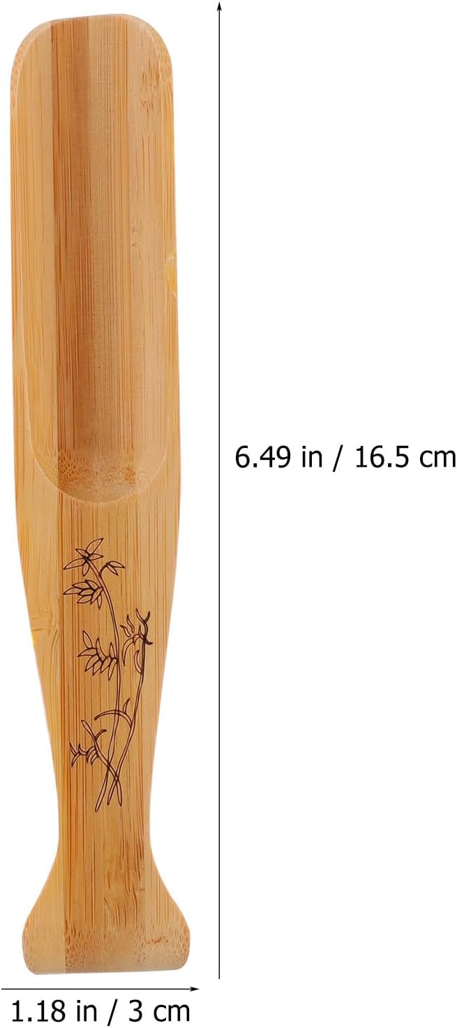 Yardwe Bamboo Wooden Tea Spoon, Compact Fishtail Shaped Scoop for Tea, Coffee, Sugar, Condiments, Ideal Teaware Accessory for Home, Office, Restaurant, 6.49 X 1.18 X 0.47 Inch