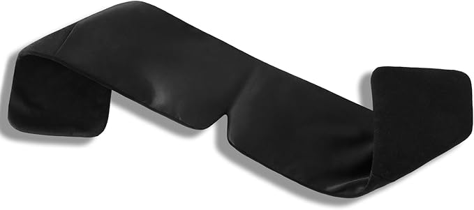 Weighted Eye Mask Silk ALASKA BEAR for Sleeping, Wraparound Style Compression, Wide Headband and Large Coverage Ears for Sound-muffling, Microwavable Beads Filled