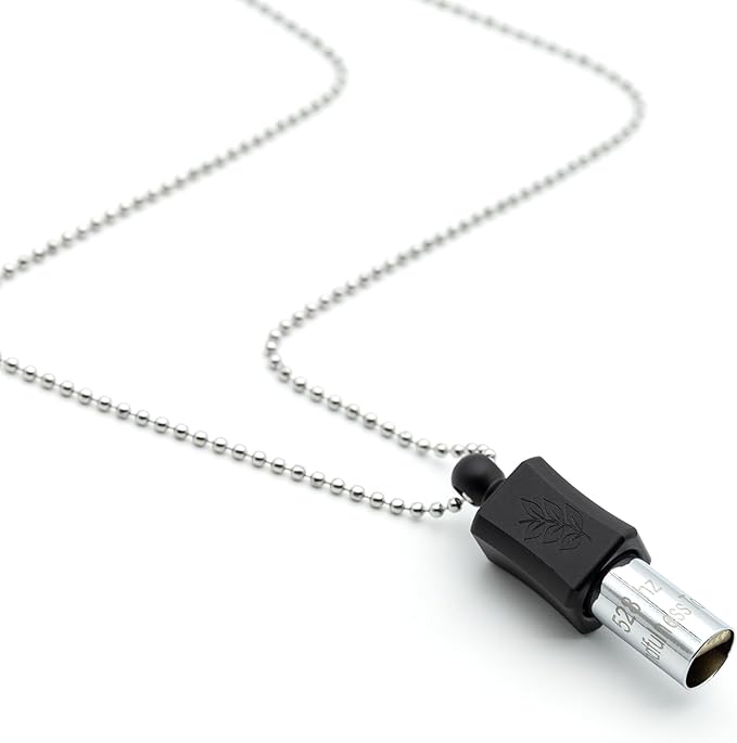 528 Hz Meditation Necklace Quit Smoking Necklace Breathing Frequency Sound Healing Device by Adjusting The Breathing for Anxiety & Stress Relief Mindfulness (Black)
